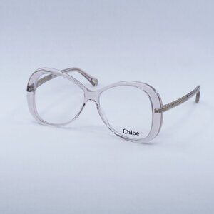Chloe CH0011O 002 Eyeglasses Transparent Pink 56mm Butterfly Frame